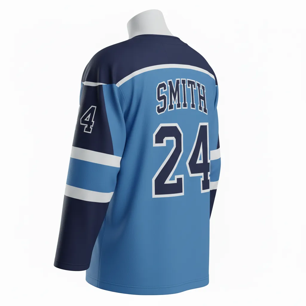 Custom Ice Hockey Practice Jersey - Navy - Columbia - Back View - Kinexa Sportswear