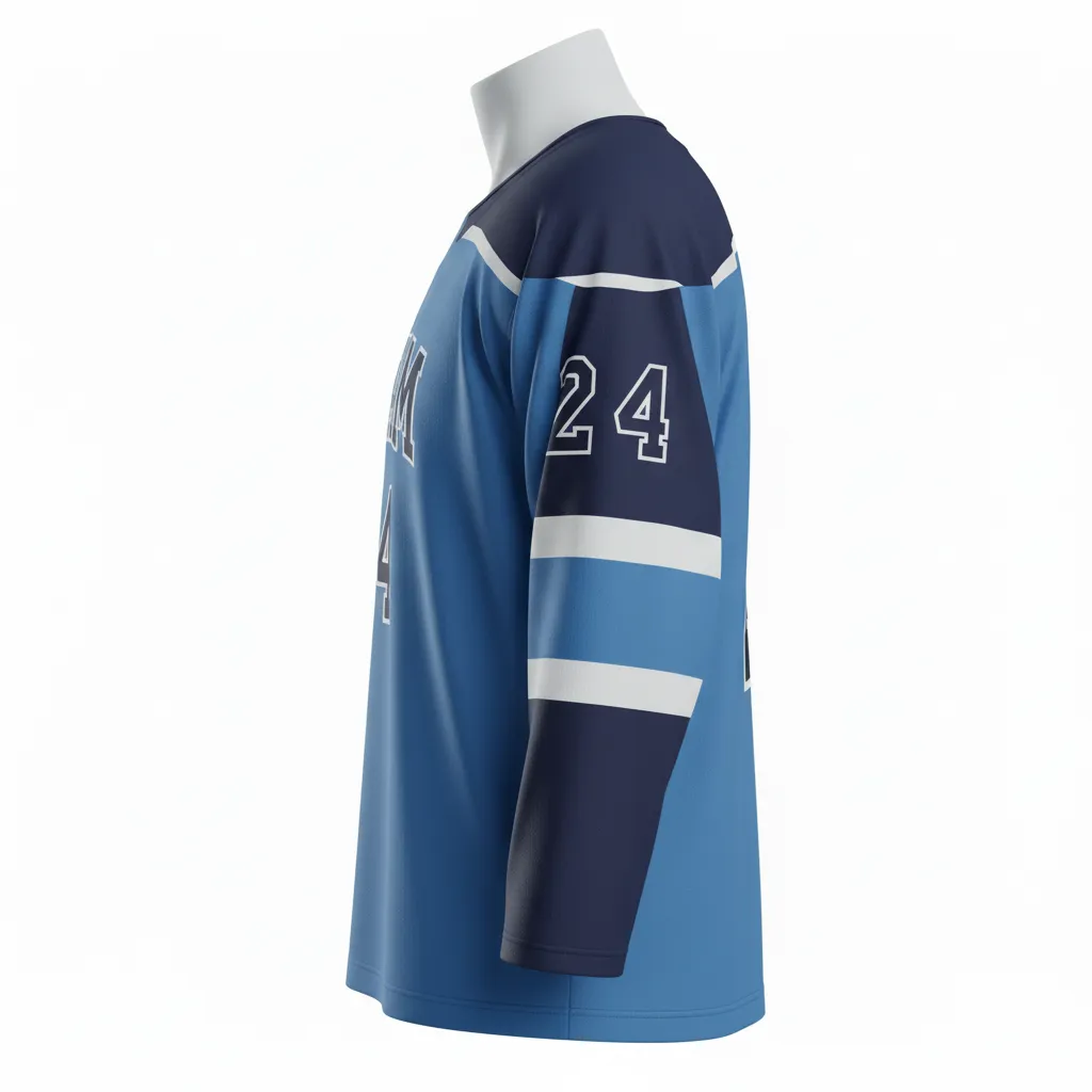 Custom Ice Hockey Practice Jersey - Navy - Columbia - Side View - Kinexa Sportswear