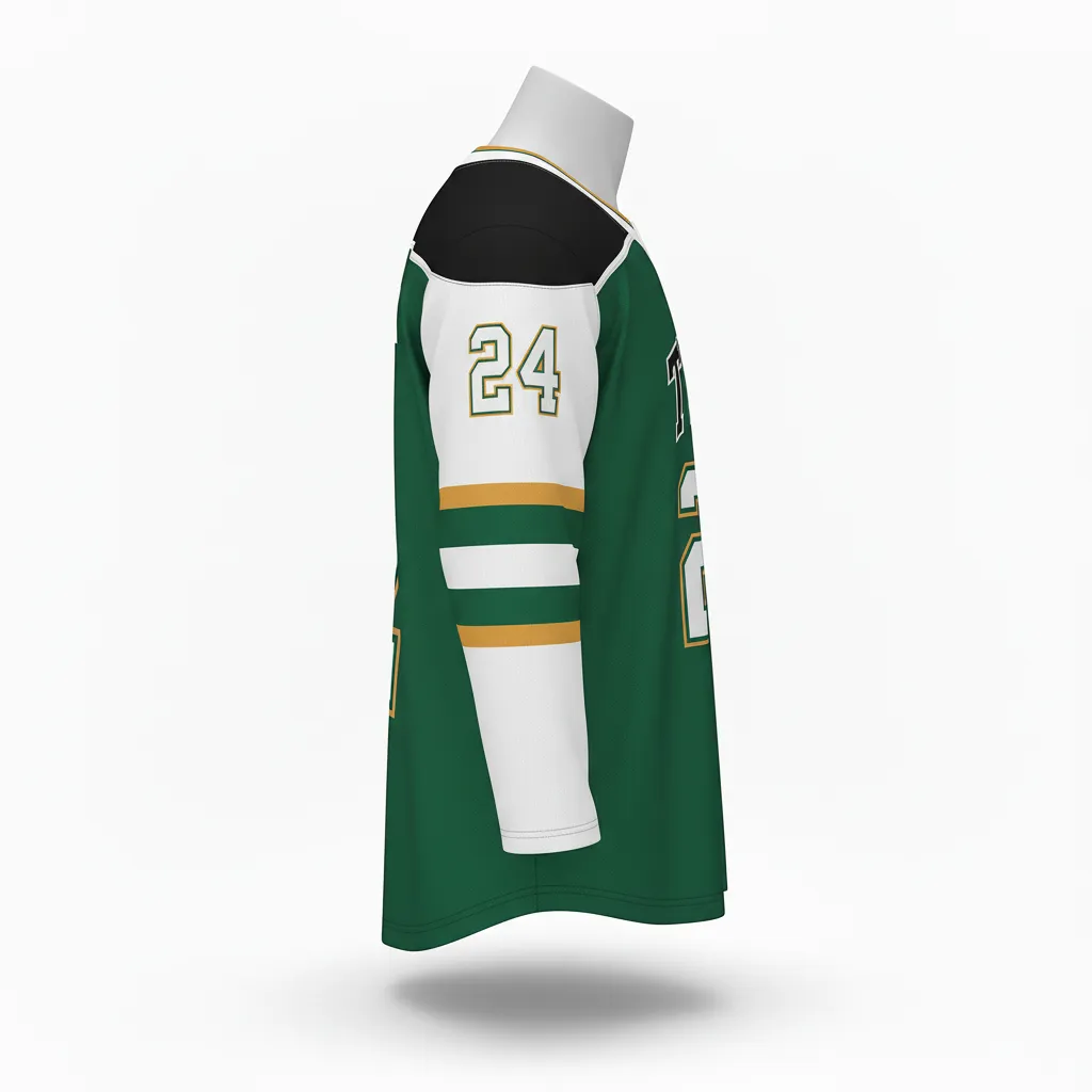 Custom Ice Hockey Practice Jersey - Black - Forest - Side View - Kinexa Sportswear