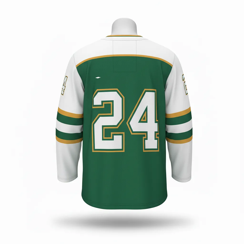 Custom Ice Hockey Practice Jersey - White - Forest - Back View - Kinexa Sportswear
