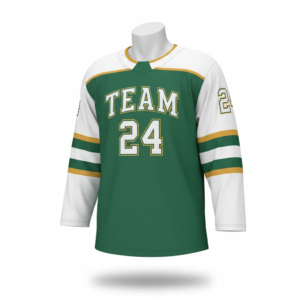 Custom Ice Hockey Practice Jersey - White - Forest - Front View - Kinexa Sportswear