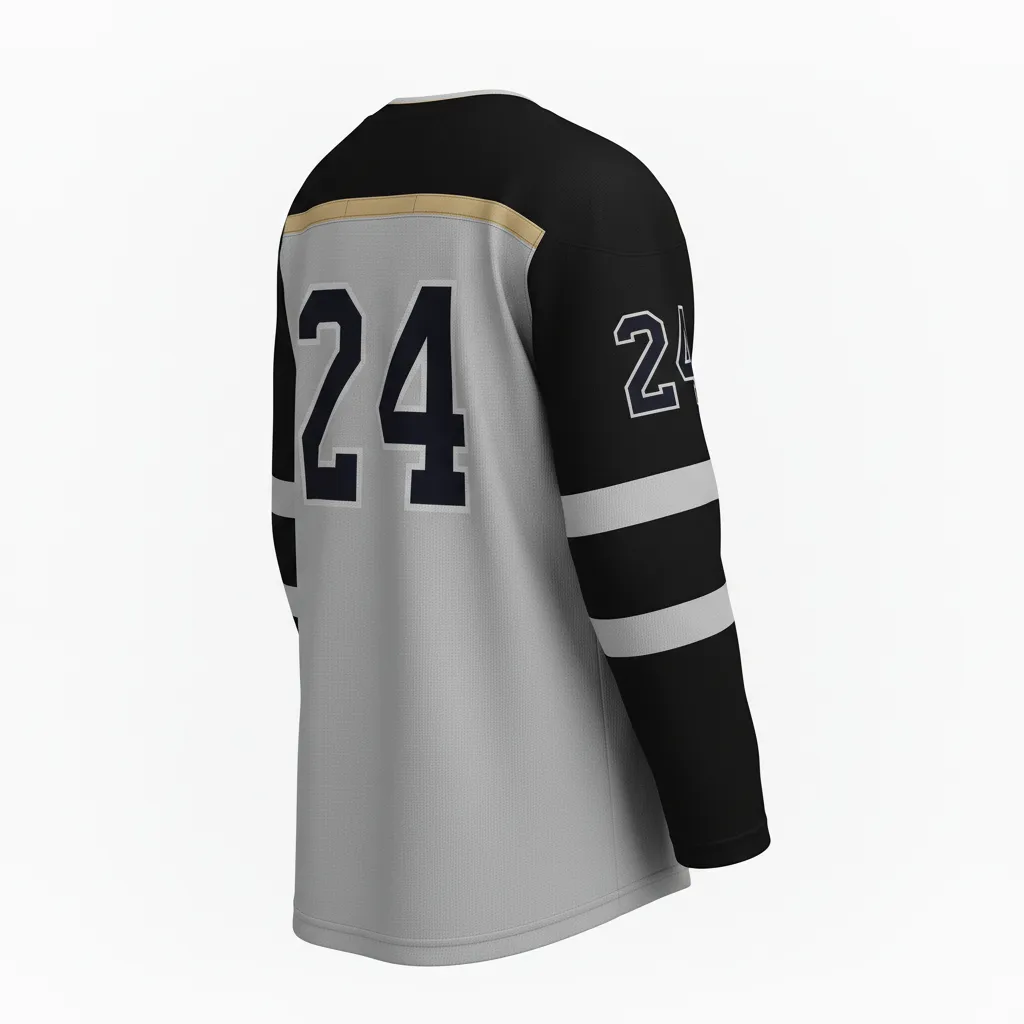 Custom Ice Hockey Practice Jersey - Grey, Black - Back View - Kinexa Sportswear