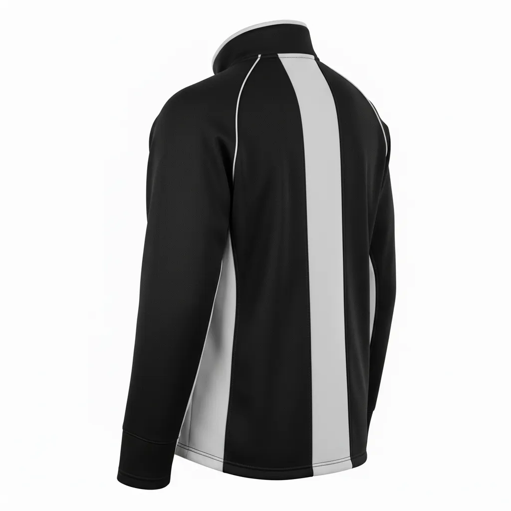 Custom Ice Hockey Quarter Zipper Pullover - Black, Silver, White - Quarterzip - Back View - Kinexa Sportswear
