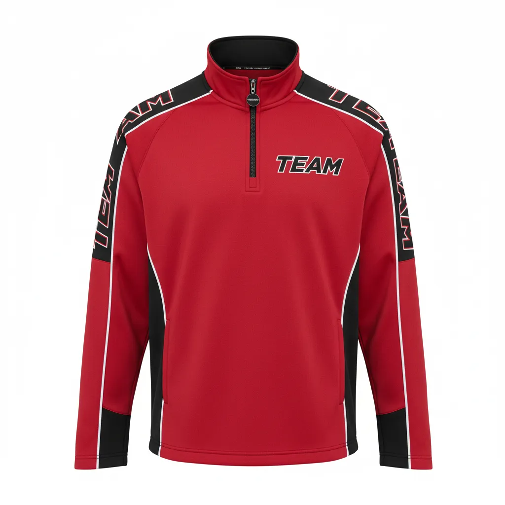 Custom Ice Hockey Quarter Zipper Pullover - Black, White - Quarterzip Cardinal - Front View - Kinexa Sportswear