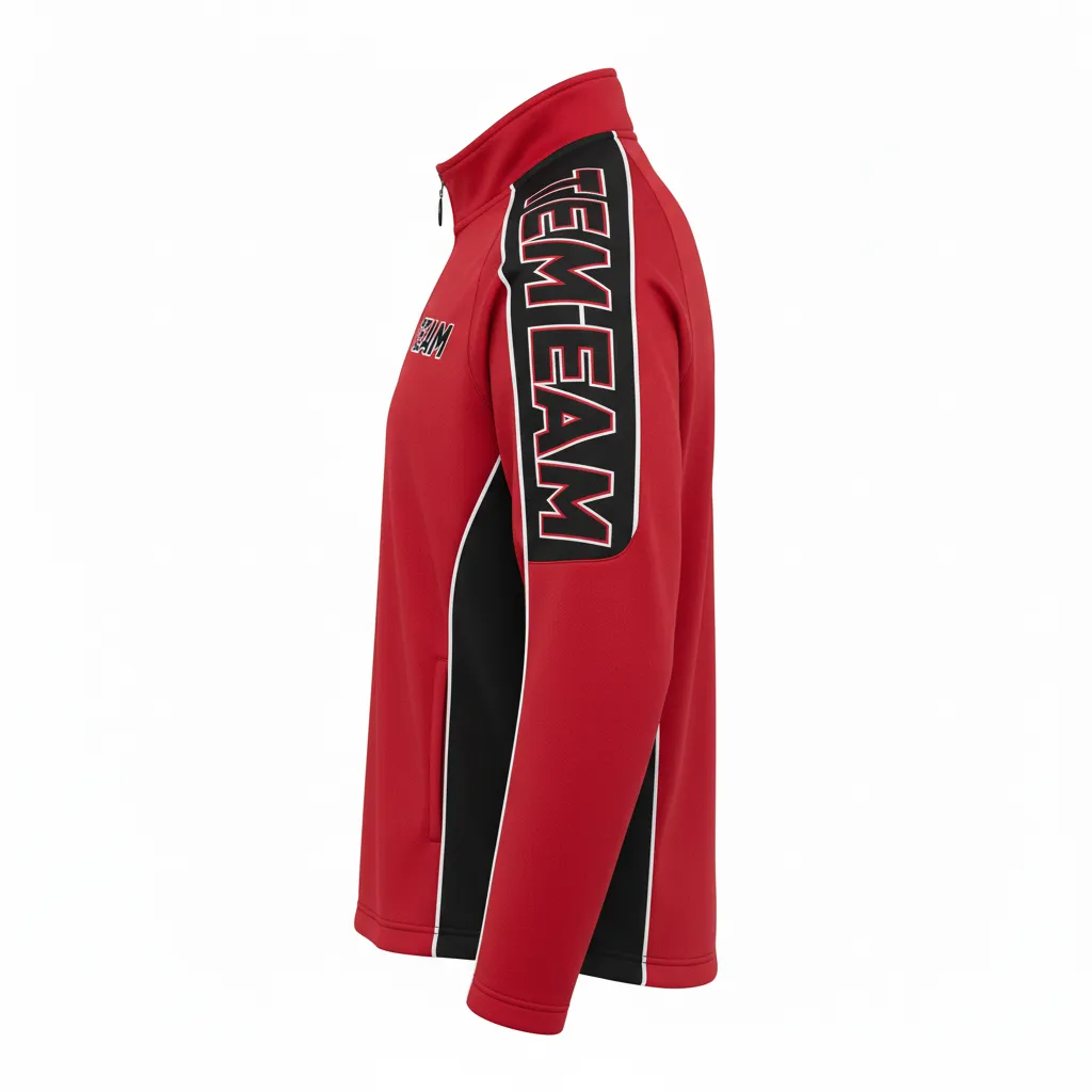 Custom Ice Hockey Quarter Zipper Pullover - Black, White - Quarterzip Cardinal - Side View - Kinexa Sportswear
