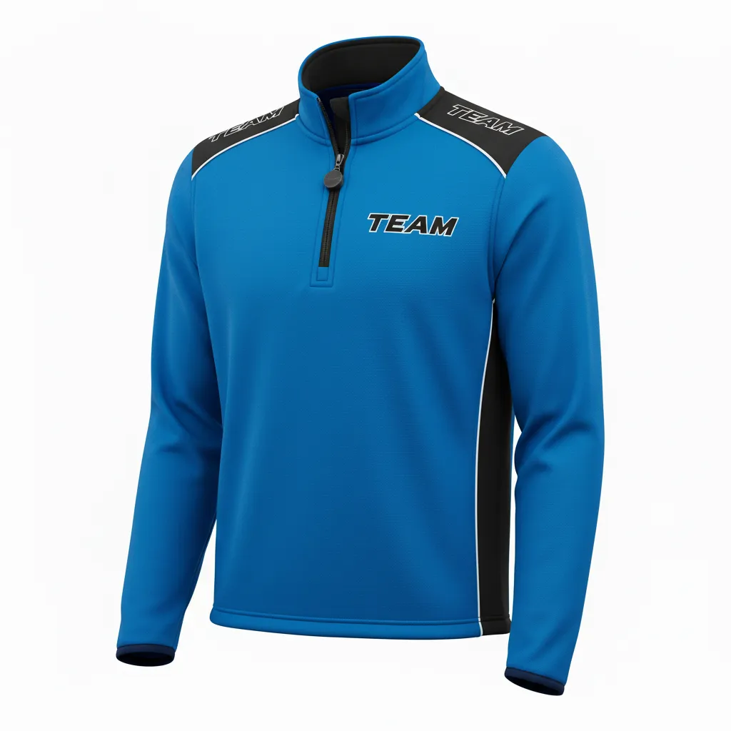 Custom Ice Hockey Quarter Zipper Pullover - Black, White - Quarterzip Columbia - Front View - Kinexa Sportswear