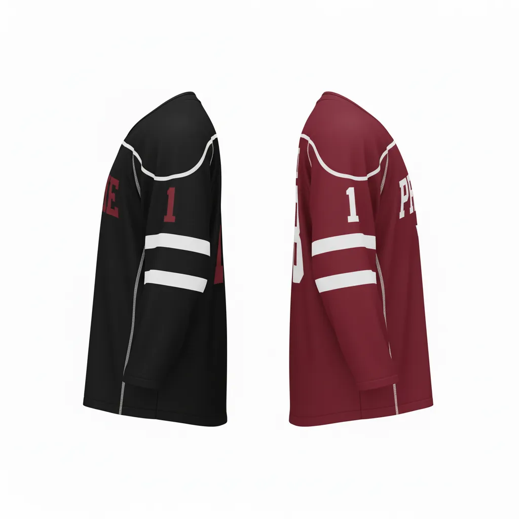Custom Ice Hockey Reversible Hockey Jersey - Burgundy, Black - Back View - Kinexa Sportswear