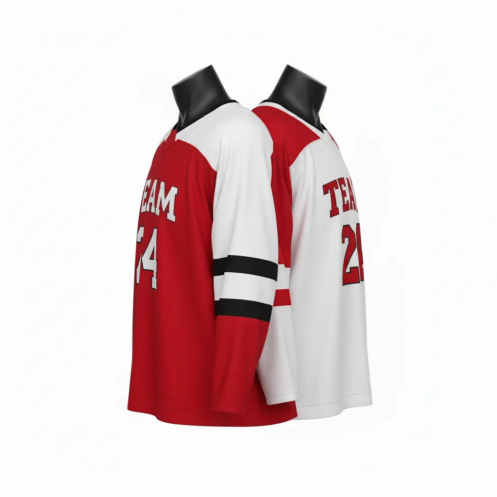Custom Ice Hockey Reversible Hockey Jersey - White - Cardinal - Back View - Kinexa Sportswear