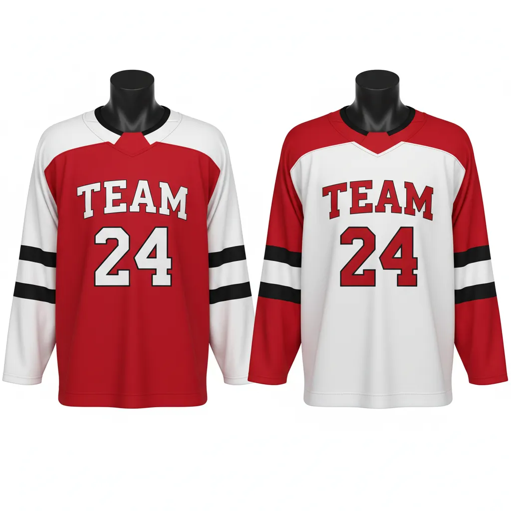 Custom Ice Hockey Reversible Hockey Jersey - White - Cardinal - Front View - Kinexa Sportswear