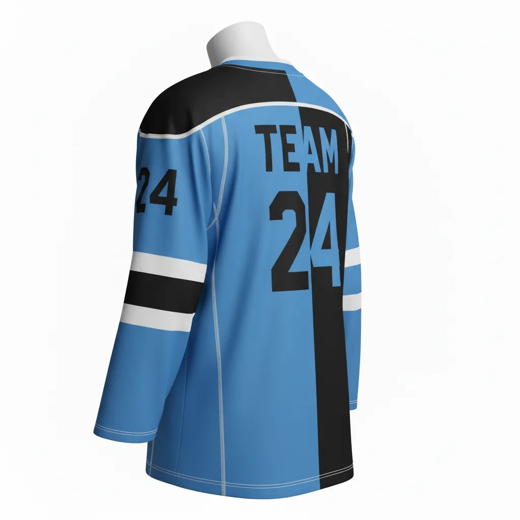 Custom Ice Hockey Reversible Hockey Jersey - Black - Columbia - Back View - Kinexa Sportswear