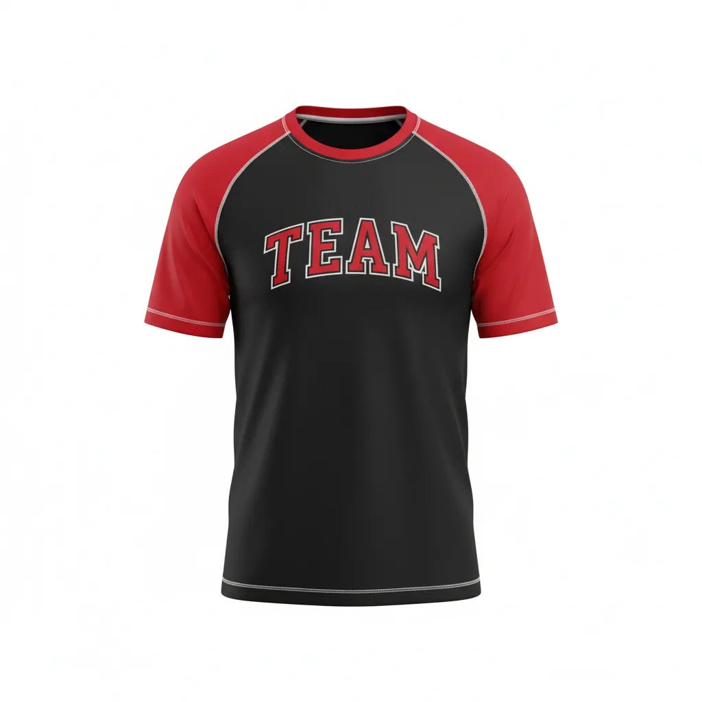 Custom Ice Hockey Short Sleeve T Shirt - Black, Red, White - Shorttee - Front View - Kinexa Sportswear