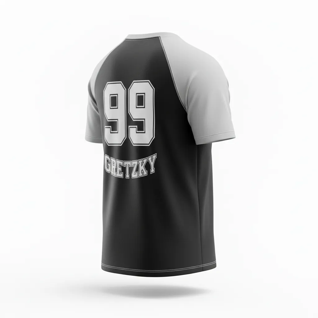 Custom Ice Hockey Short Sleeve T Shirt - Black, Silver, White - Shorttee - Back View - Kinexa Sportswear