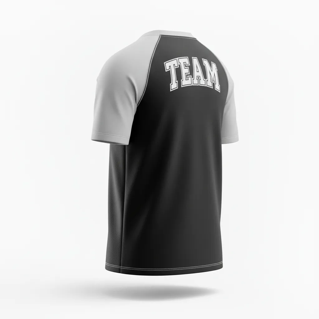 Custom Ice Hockey Short Sleeve T Shirt - Black, White, Grey - Shorttee - Back View - Kinexa Sportswear