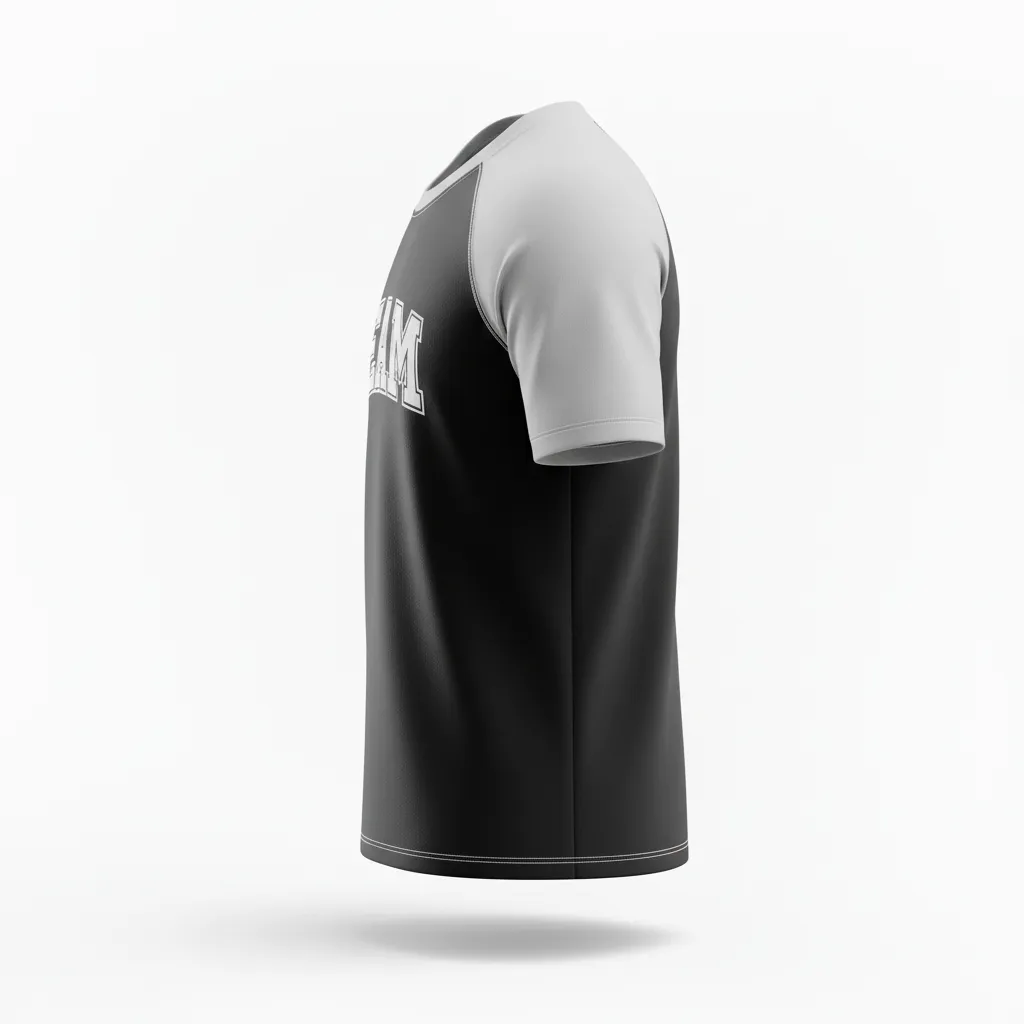Custom Ice Hockey Short Sleeve T Shirt - Black, White, Grey - Shorttee - Side View - Kinexa Sportswear