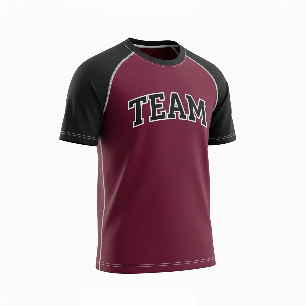 Custom Ice Hockey Short Sleeve T Shirt - Black, White - Shorttee Cardinal - Front View - Kinexa Sportswear