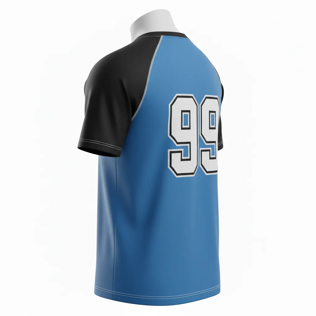 Custom Ice Hockey Short Sleeve T Shirt - Black, White - Shorttee Columbia - Back View - Kinexa Sportswear