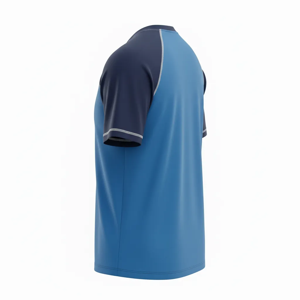 Custom Ice Hockey Short Sleeve T Shirt - Navy, White - Shorttee Columbia - Back View - Kinexa Sportswear