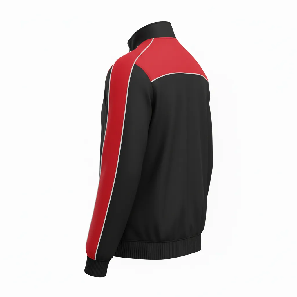 Custom Ice Hockey Track Jacket - Black, Red, White - Trackjacket - Back View - Kinexa Sportswear