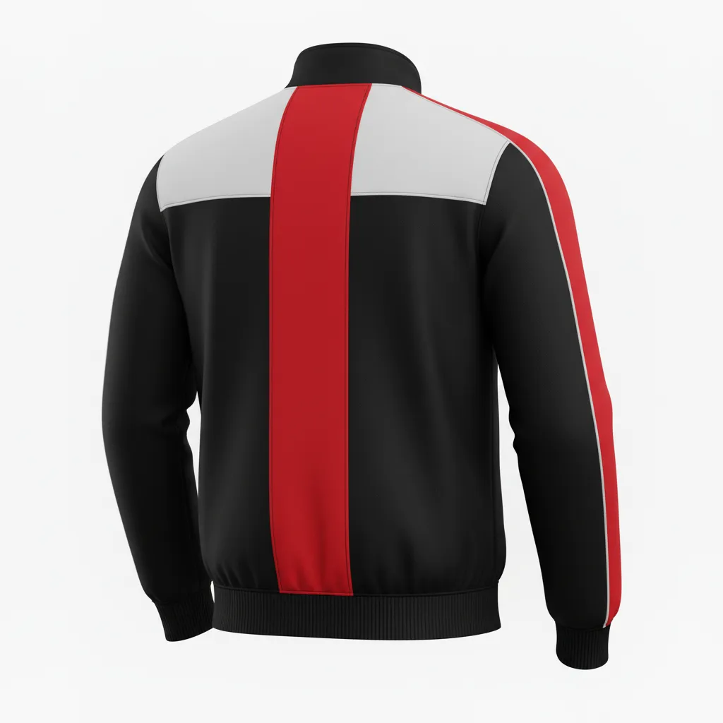 Custom Ice Hockey Track Jacket - Black, White, Grey - Trackjacket - Back View - Kinexa Sportswear