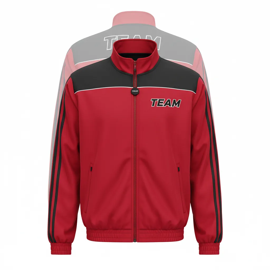 Custom Ice Hockey Track Jacket - Black, White - Trackjacket Cardinal - Front View - Kinexa Sportswear