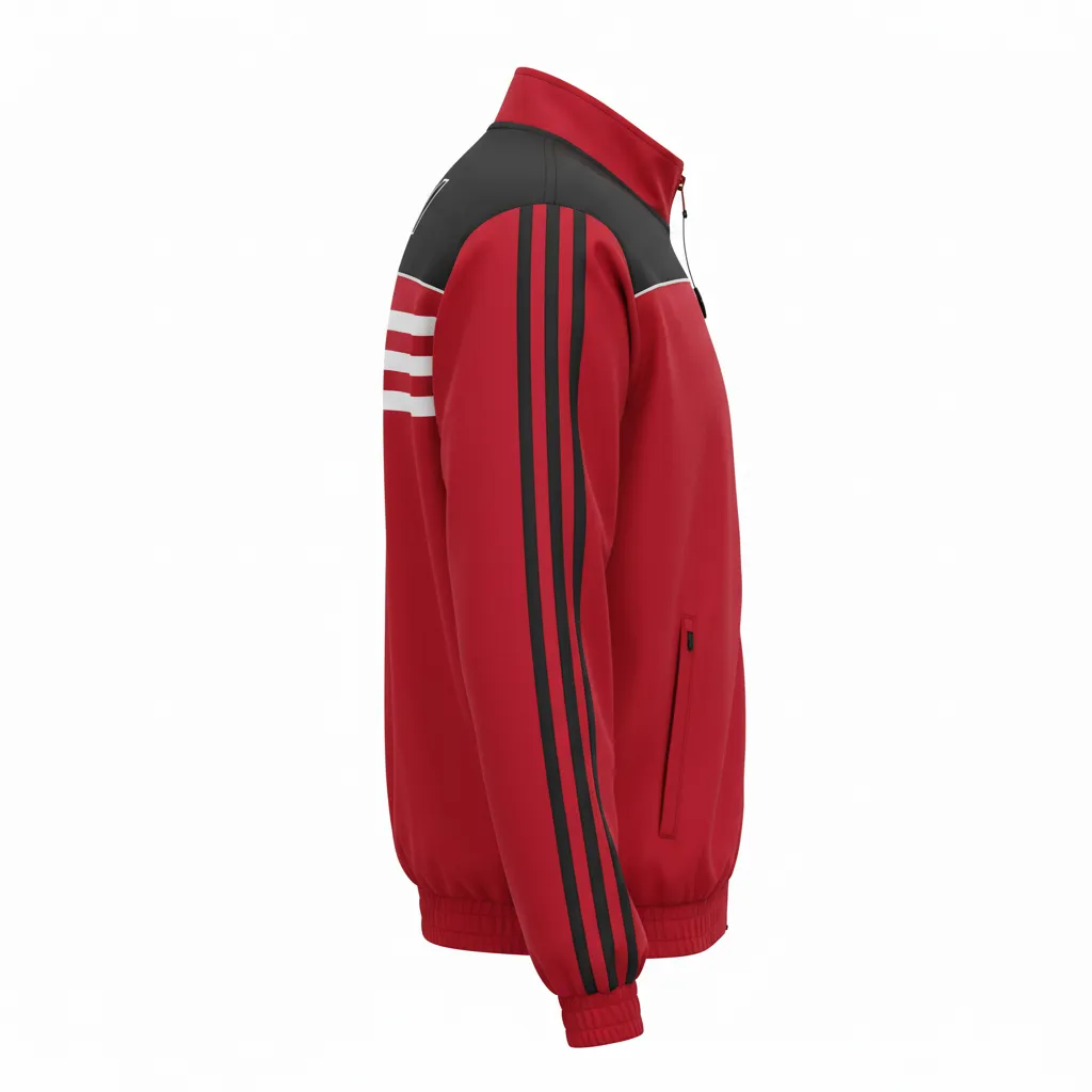 Custom Ice Hockey Track Jacket - Black, White - Trackjacket Cardinal - Side View - Kinexa Sportswear