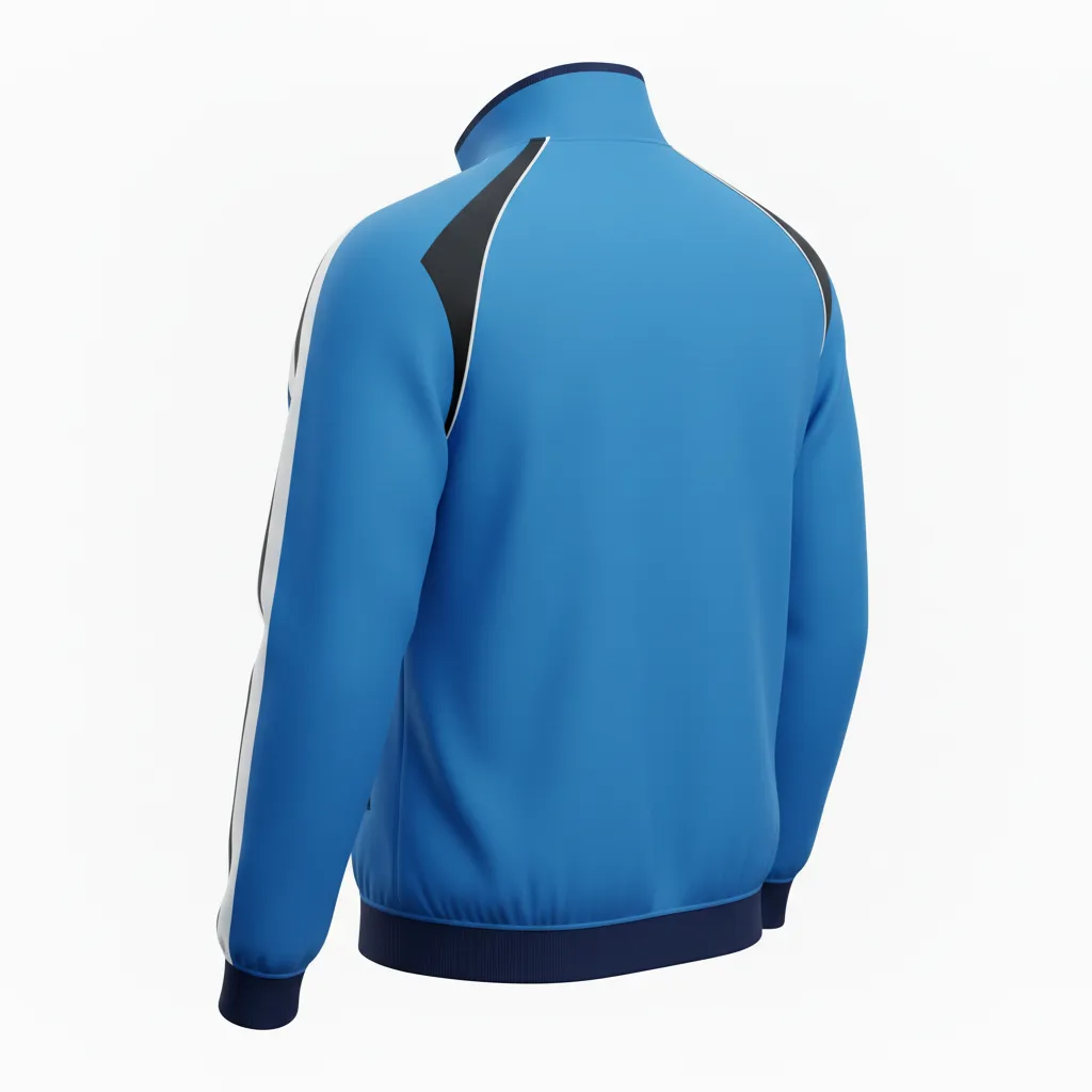 Custom Ice Hockey Track Jacket - Black, White - Trackjacket Columbia - Back View - Kinexa Sportswear