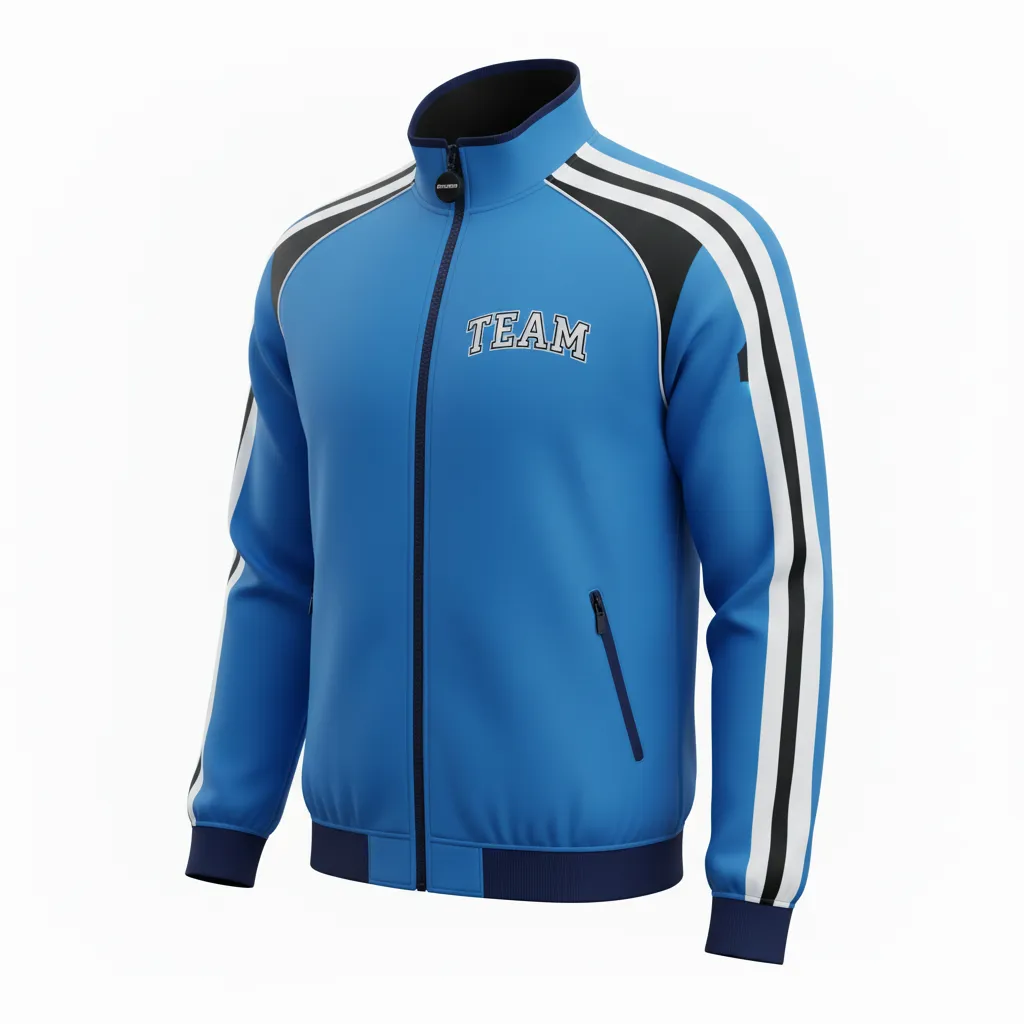 Custom Ice Hockey Track Jacket - Black, White - Trackjacket Columbia - Front View - Kinexa Sportswear