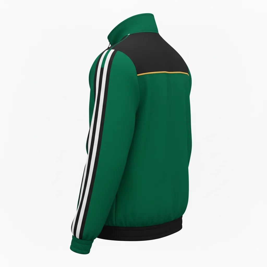 Custom Ice Hockey Track Jacket - Black, Gold - Trackjacket Forest - Back View - Kinexa Sportswear