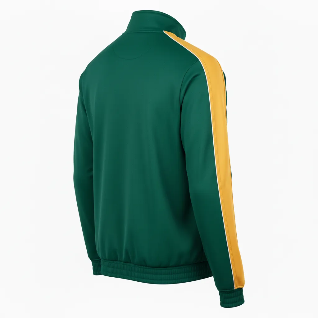Custom Ice Hockey Track Jacket - Gold, White - Trackjacket Forest - Back View - Kinexa Sportswear