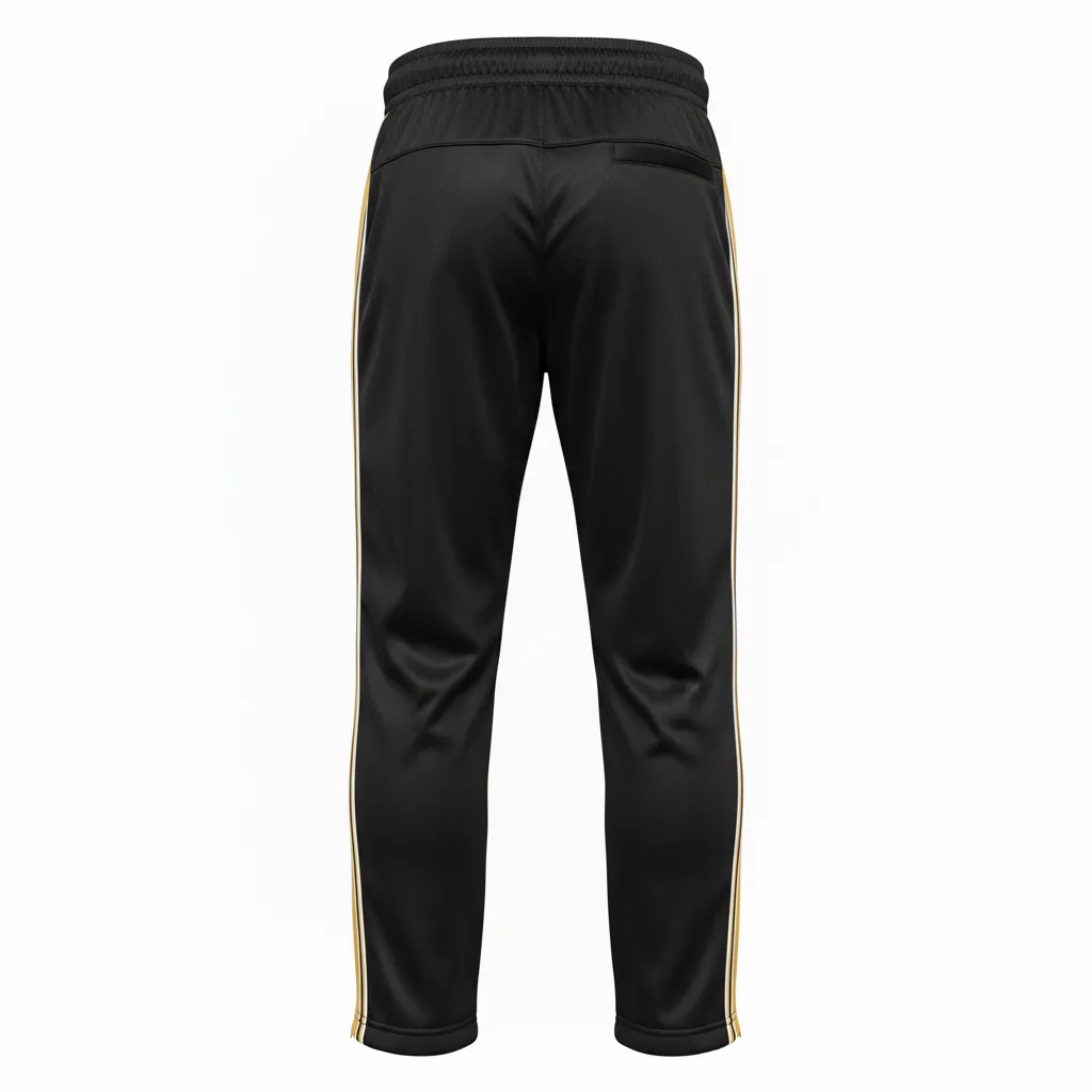 Custom Ice Hockey Track Pant - Black, Gold, White - Trackpant - Back View - Kinexa Sportswear