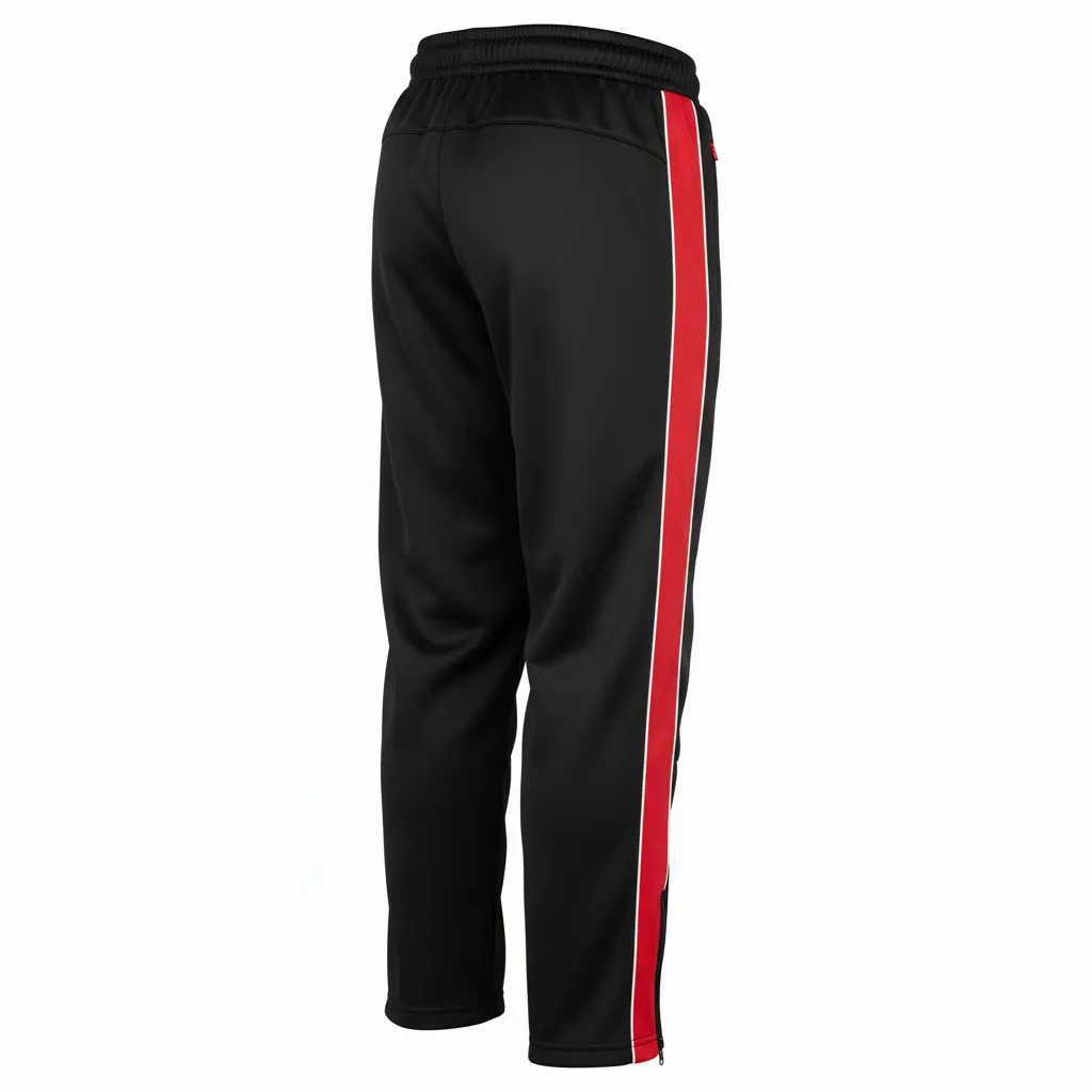 Custom Ice Hockey Track Pant - Black, Red, White - Trackpant - Back View - Kinexa Sportswear