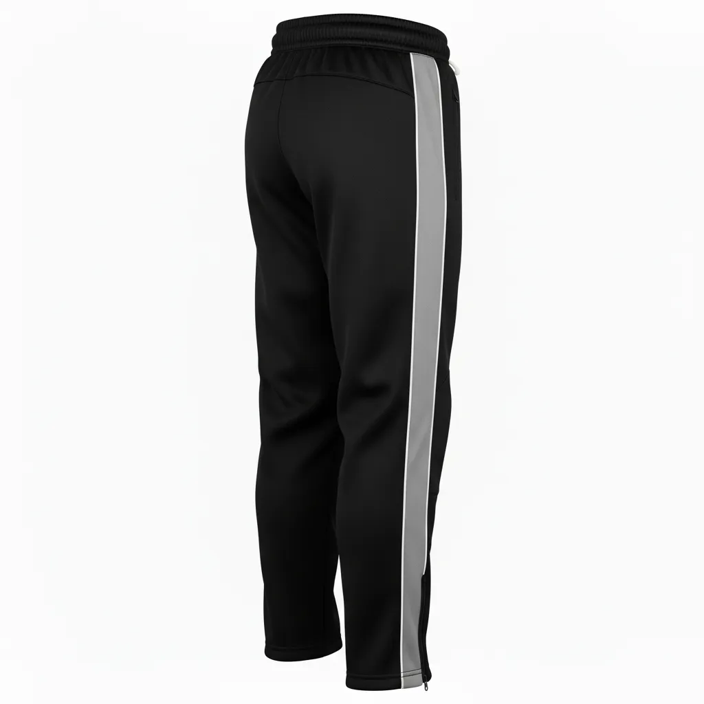 Custom Ice Hockey Track Pant - Black, Silver, White - Trackpant - Back View - Kinexa Sportswear