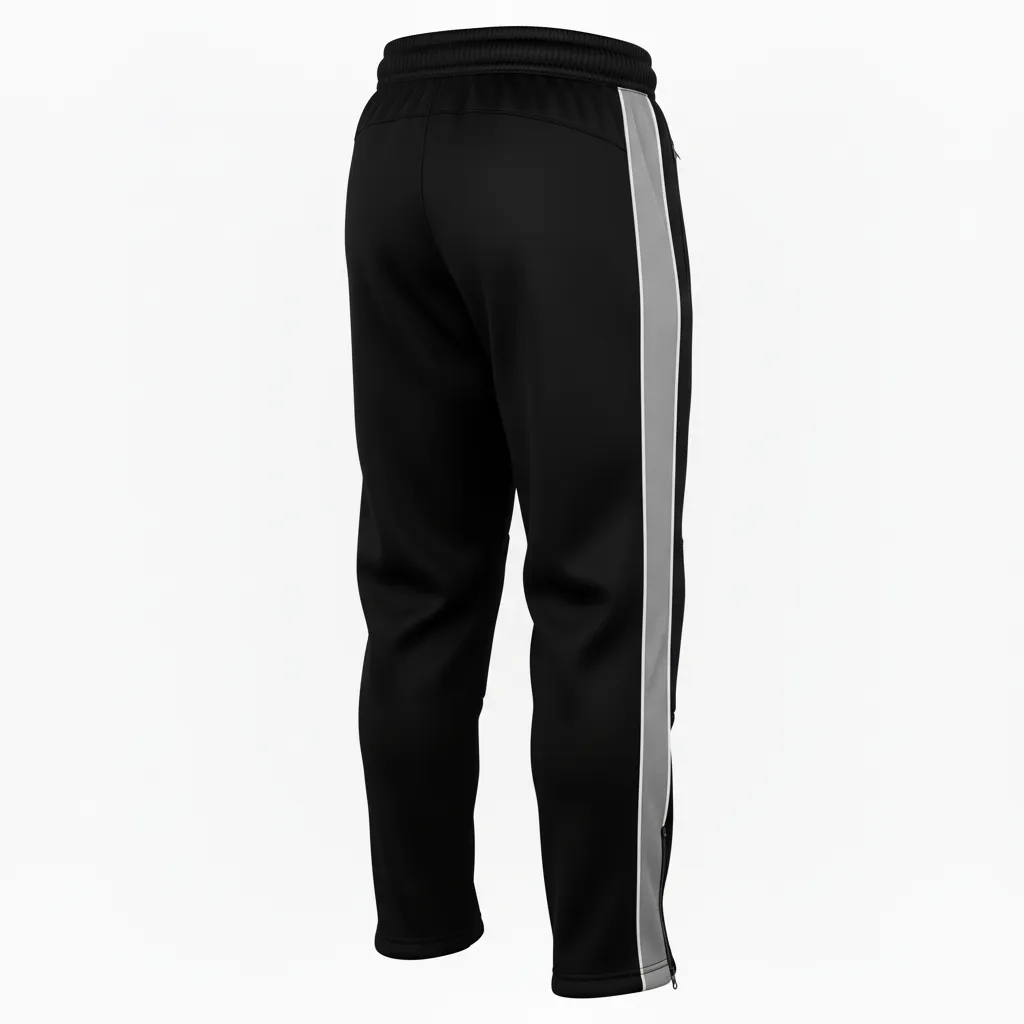 Custom Ice Hockey Track Pant - Black, White, Grey - Trackpant - Back View - Kinexa Sportswear