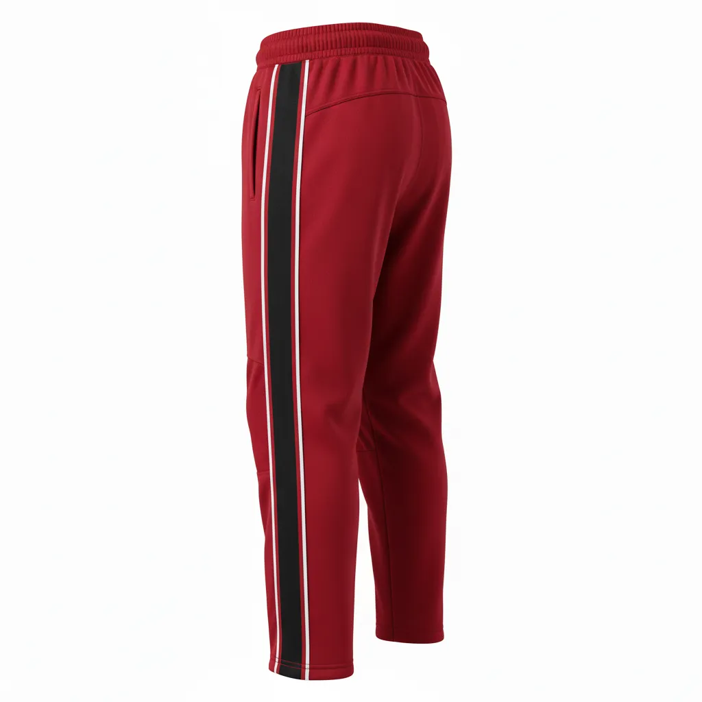 Custom Ice Hockey Track Pant - Black, White - Trackpant Cardinal - Back View - Kinexa Sportswear
