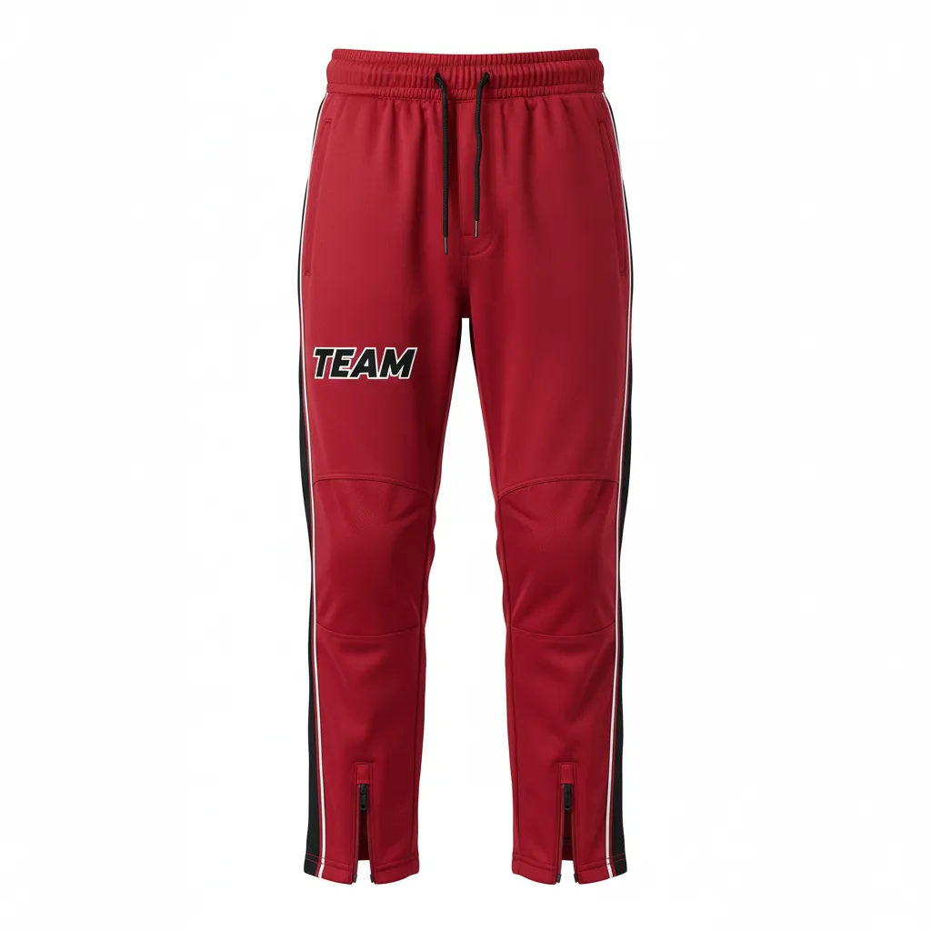 Custom Ice Hockey Track Pant - Black, White - Trackpant Cardinal - Front View - Kinexa Sportswear