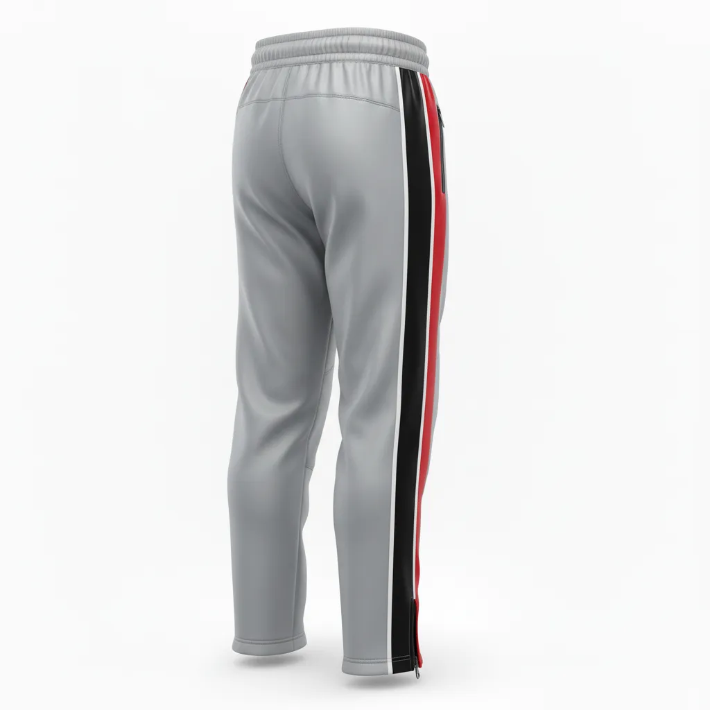Custom Ice Hockey Track Pant - Red, White - Trackpant Charcoal - Back View - Kinexa Sportswear