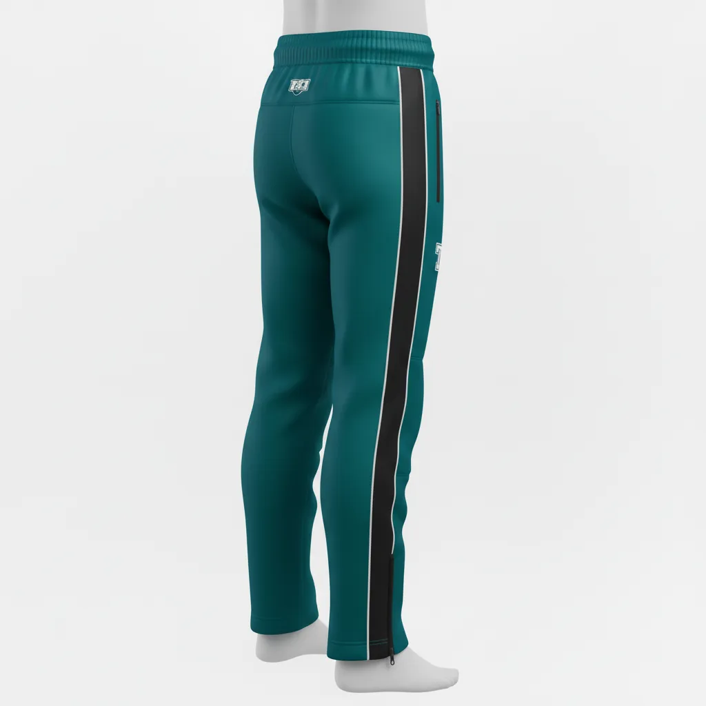 Custom Ice Hockey Track Pant - Black, White - Trackpant Columbia - Front View - Kinexa Sportswear