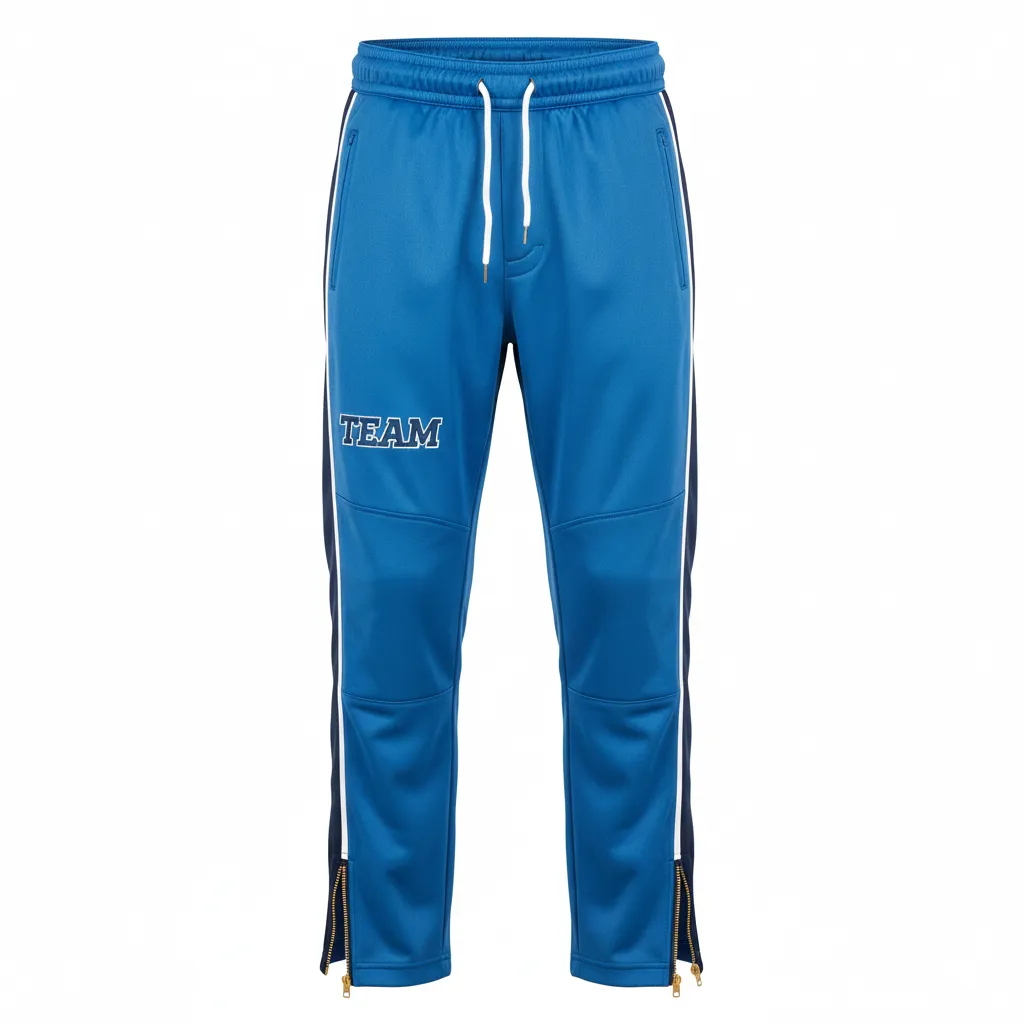 Custom Ice Hockey Track Pant - Navy, White - Trackpant Columbia - Front View - Kinexa Sportswear