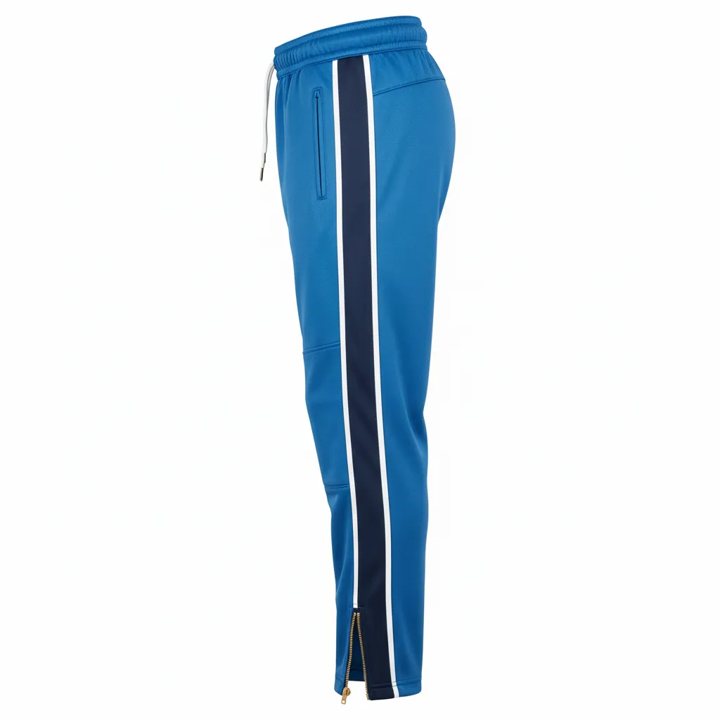Custom Ice Hockey Track Pant - Navy, White - Trackpant Columbia - Side View - Kinexa Sportswear