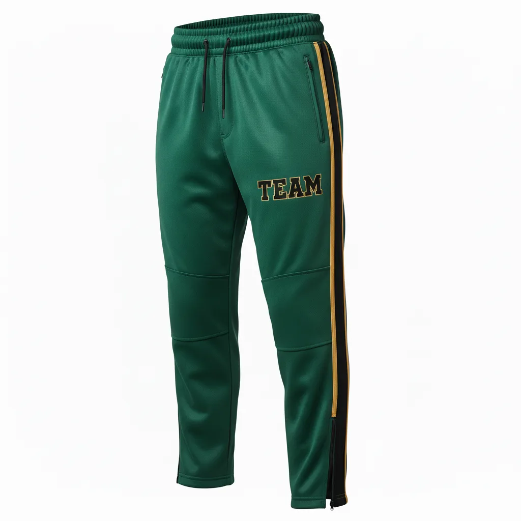 Custom Ice Hockey Track Pant - Black, Gold - Trackpant Forest - Front View - Kinexa Sportswear