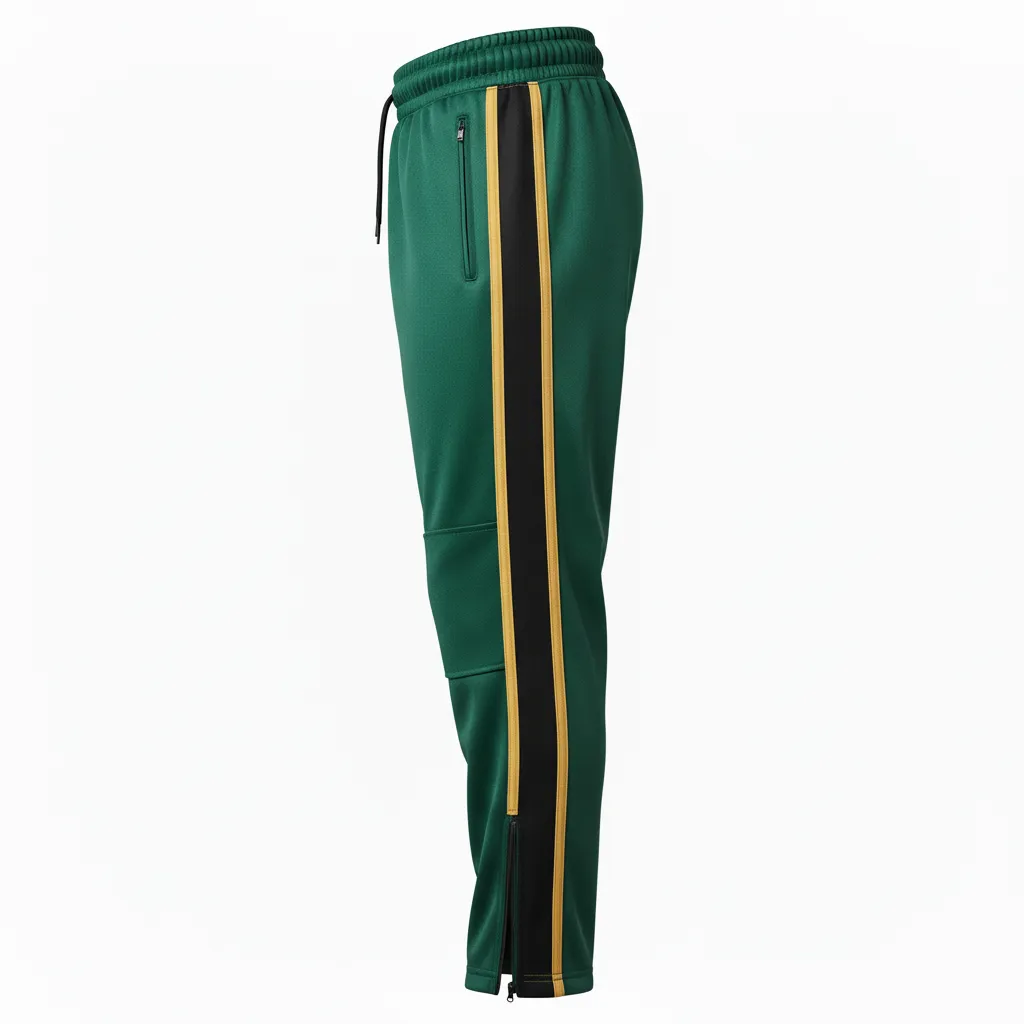 Custom Ice Hockey Track Pant - Black, Gold - Trackpant Forest - Side View - Kinexa Sportswear