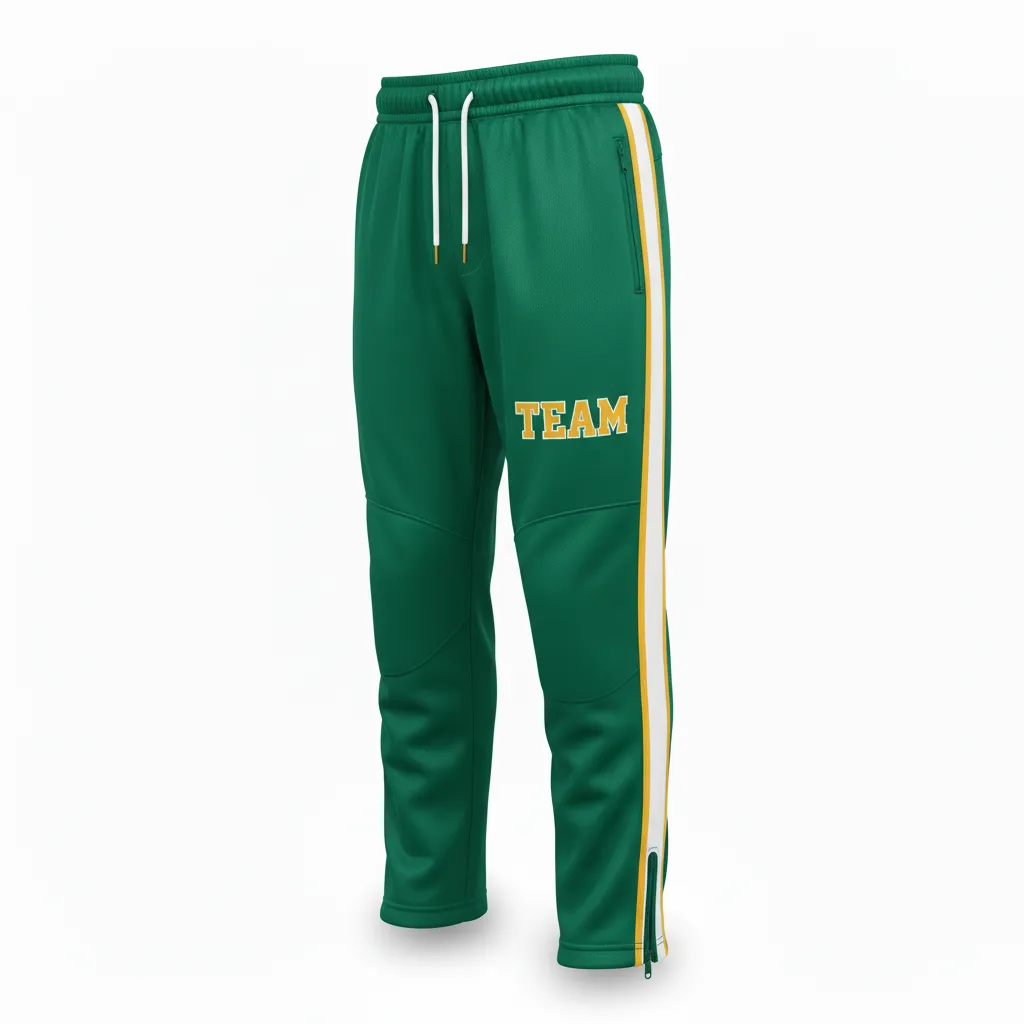 Custom Ice Hockey Track Pant - Gold, White - Trackpant Forest - Front View - Kinexa Sportswear