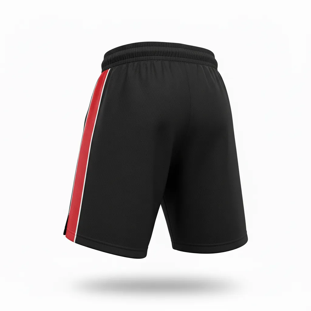 Custom Ice Hockey Training Shorts - Black, Red, White - Trainingshorts - Back View - Kinexa Sportswear