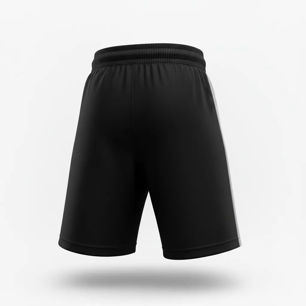 Custom Ice Hockey Training Shorts - Black, White, Grey - Trainingshorts - Back View - Kinexa Sportswear