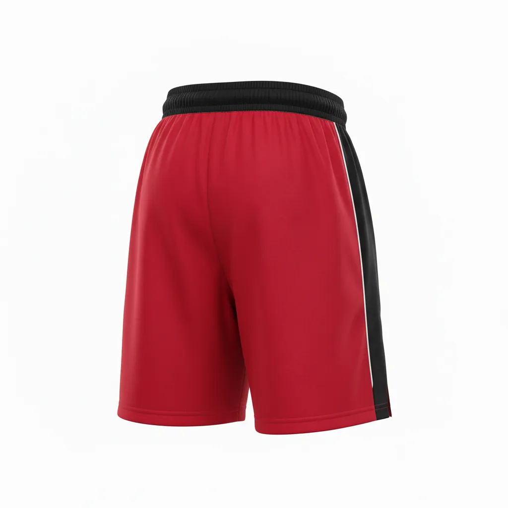 Custom Ice Hockey Training Shorts - Black, White - Trainingshorts Cardinal - Back View - Kinexa Sportswear