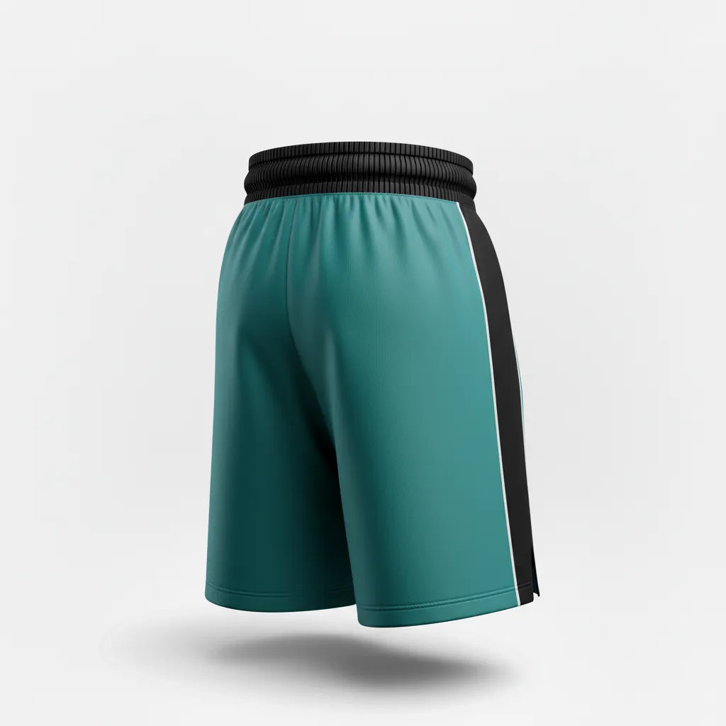 Custom Ice Hockey Training Shorts - Black, White - Trainingshorts Columbia - Back View - Kinexa Sportswear