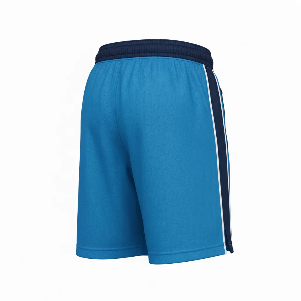 Custom Ice Hockey Training Shorts - Navy, White - Trainingshorts Columbia - Back View - Kinexa Sportswear