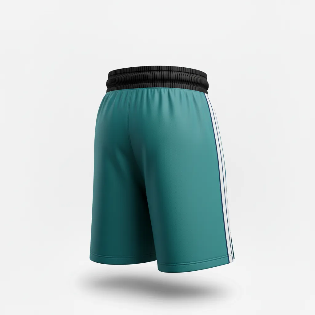 Custom Ice Hockey Training Shorts - White, Navy - Trainingshorts Columbia - Back View - Kinexa Sportswear