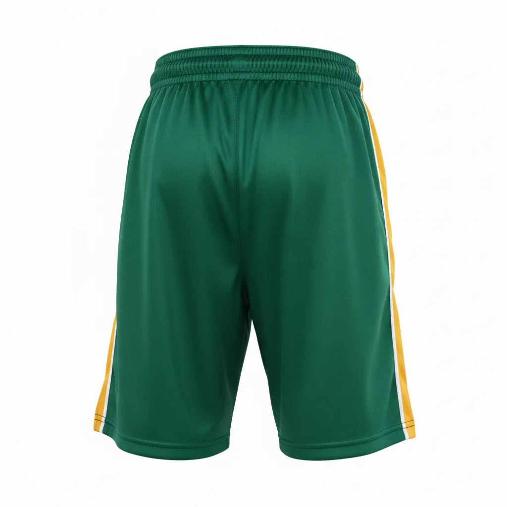 Custom Ice Hockey Training Shorts - Gold, White - Trainingshorts Forest - Back View - Kinexa Sportswear
