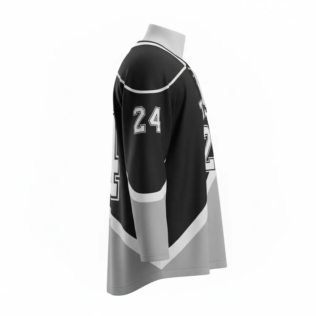 Custom Ice Hockey Two Tone Hockey Jersey - Black, Silver, White - Twotone - Side View - Kinexa Sportswear